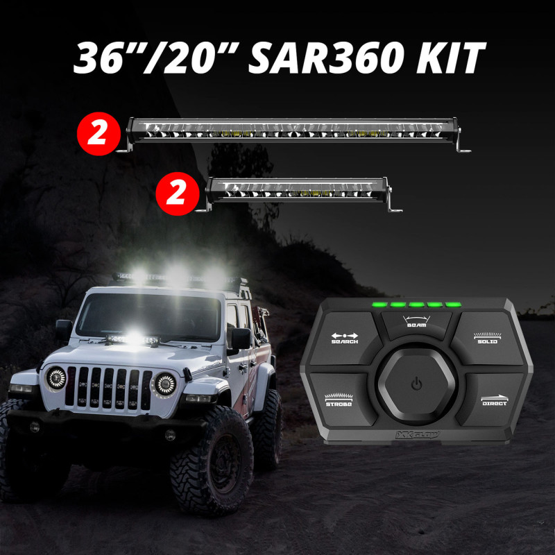 SAR360 Light Bar Kit Emergency Search and Rescue Light System (2)36In (2)20In - Click Image to Close