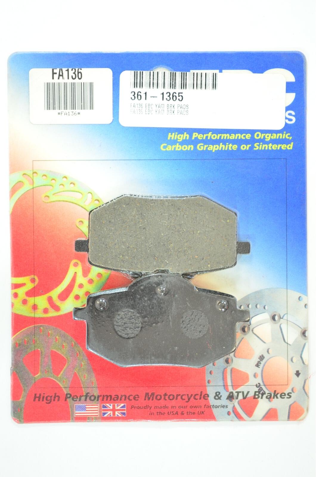 Front Standard Organic Brake Pads - For 87-94 Yamaha XV535 Virago - Click Image to Close