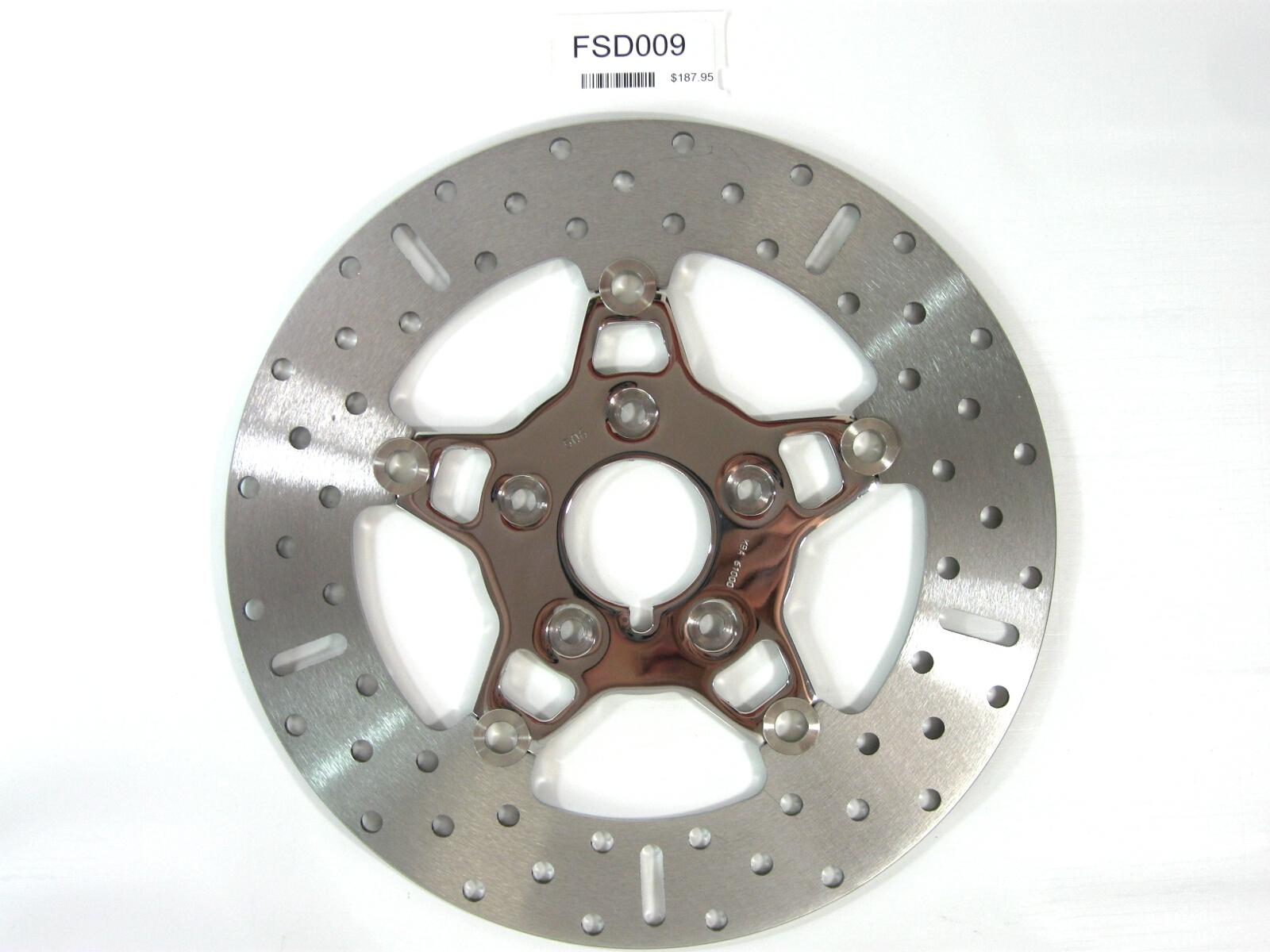 Polished Floating Brake Rotors - 5 Button Floating Brake Rotor - Polished Center Front Set - Click Image to Close