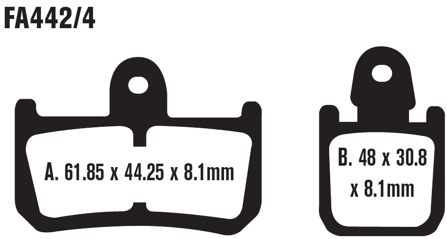 Standard Organic Brake Pads - Yamaha R1 V-Max - Click Image to Close