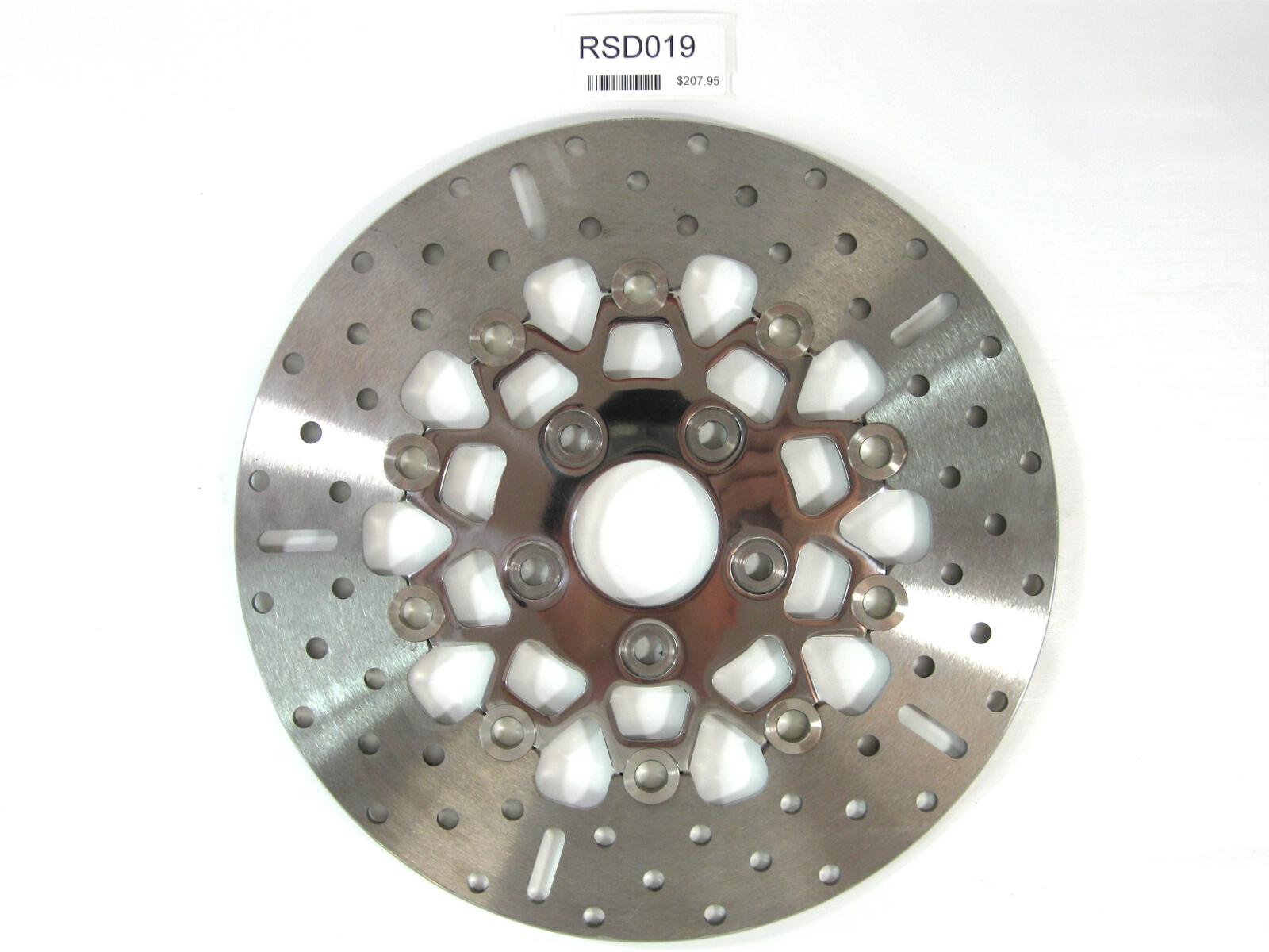 Polished Floating Brake Rotor - 10 Button Floating Brake Rotor - Polished Center - Click Image to Close