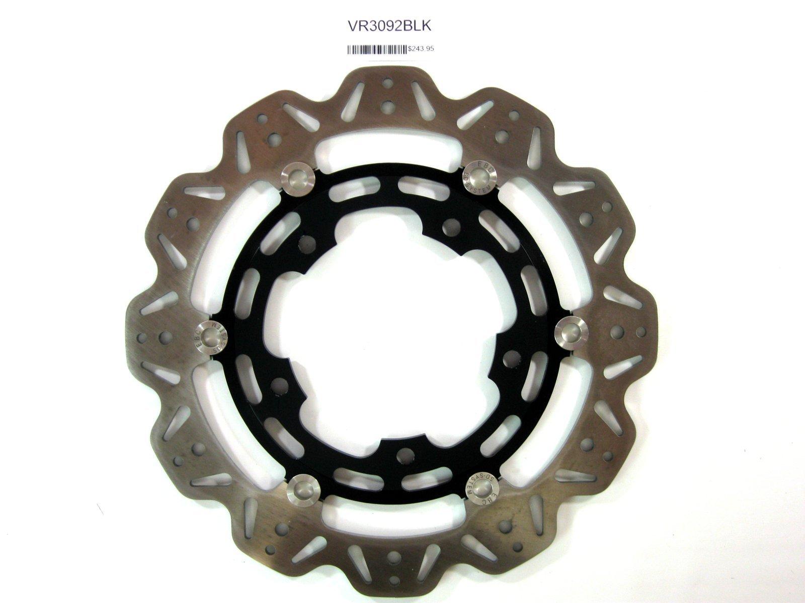 Front VEE Brake Rotors - Black - VEE Style Brake Rotor - Black Center Front Kit - Click Image to Close