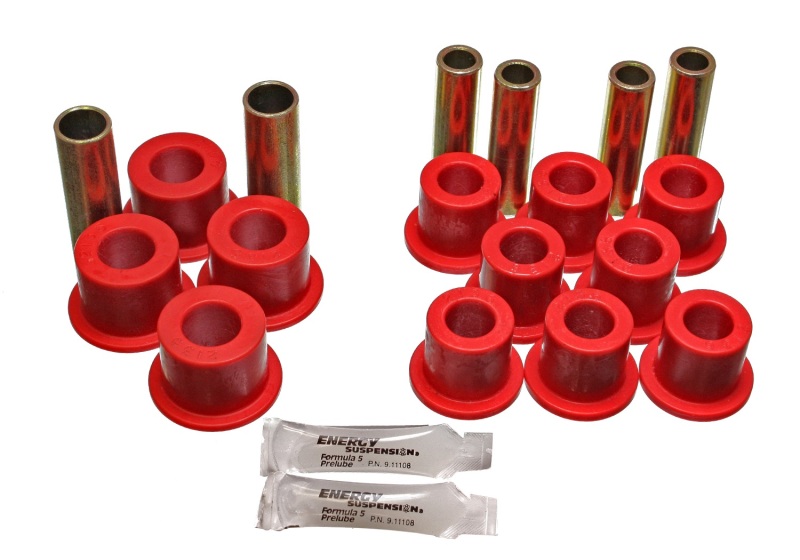 Red Front Leaf Spring Bushing Set - For 06/86-97 Nissan 720/Hardbody P/U 4WD - Click Image to Close