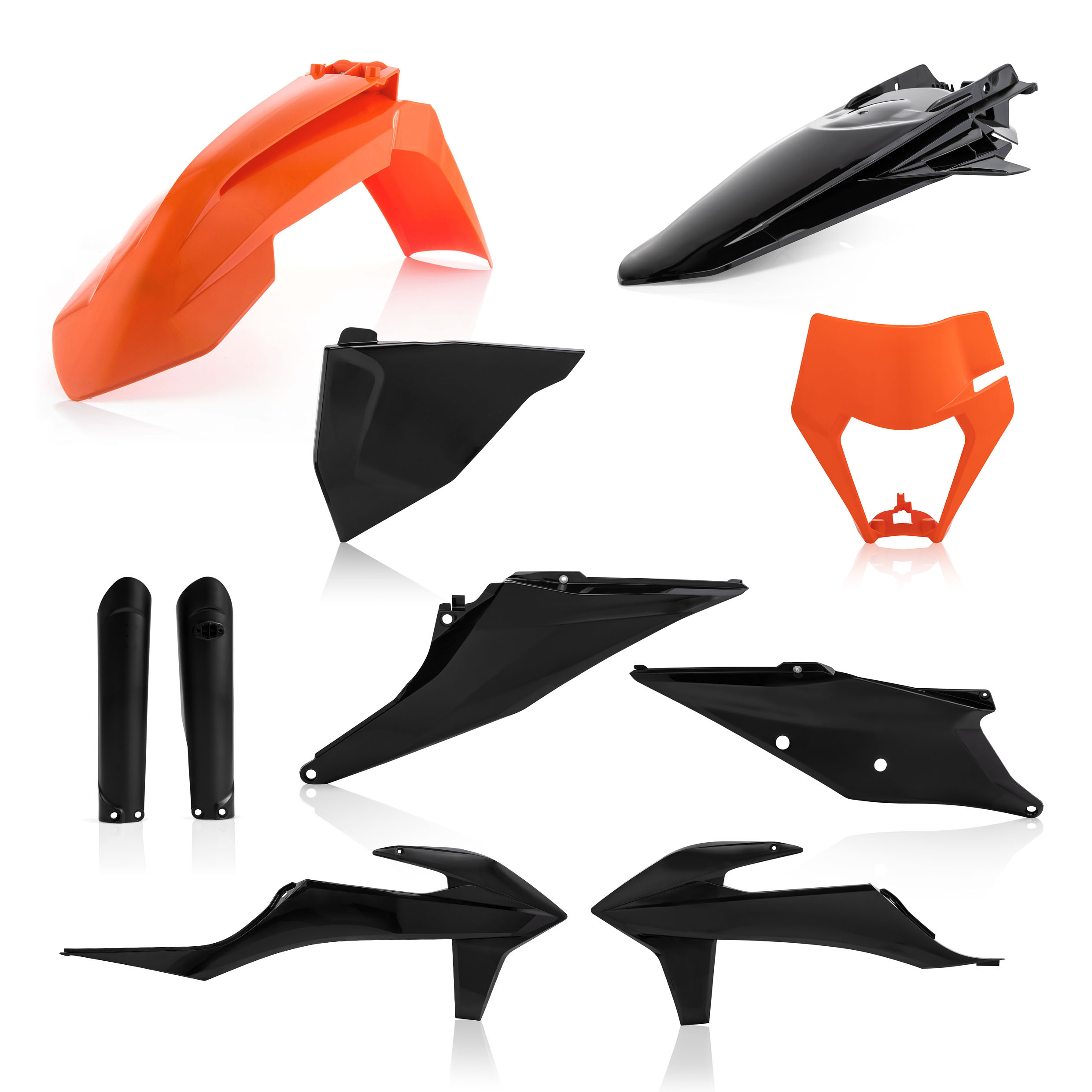 Full Plastic Kit - Black/Orange Original 2016 - Fits Many 20-23 KTM 150-500 - Click Image to Close