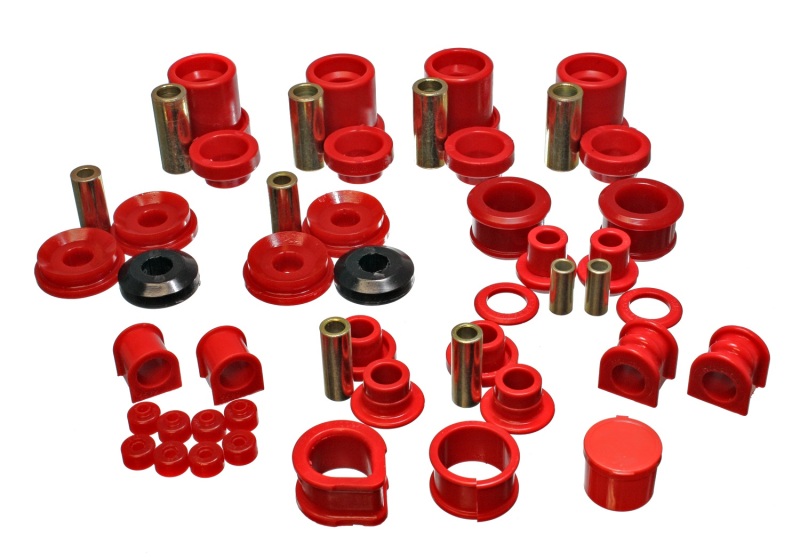 Red Hyper-Flex Master Bushing Set - For 90-96 Nissan 300ZX (Sway bar end link bushings a - Click Image to Close