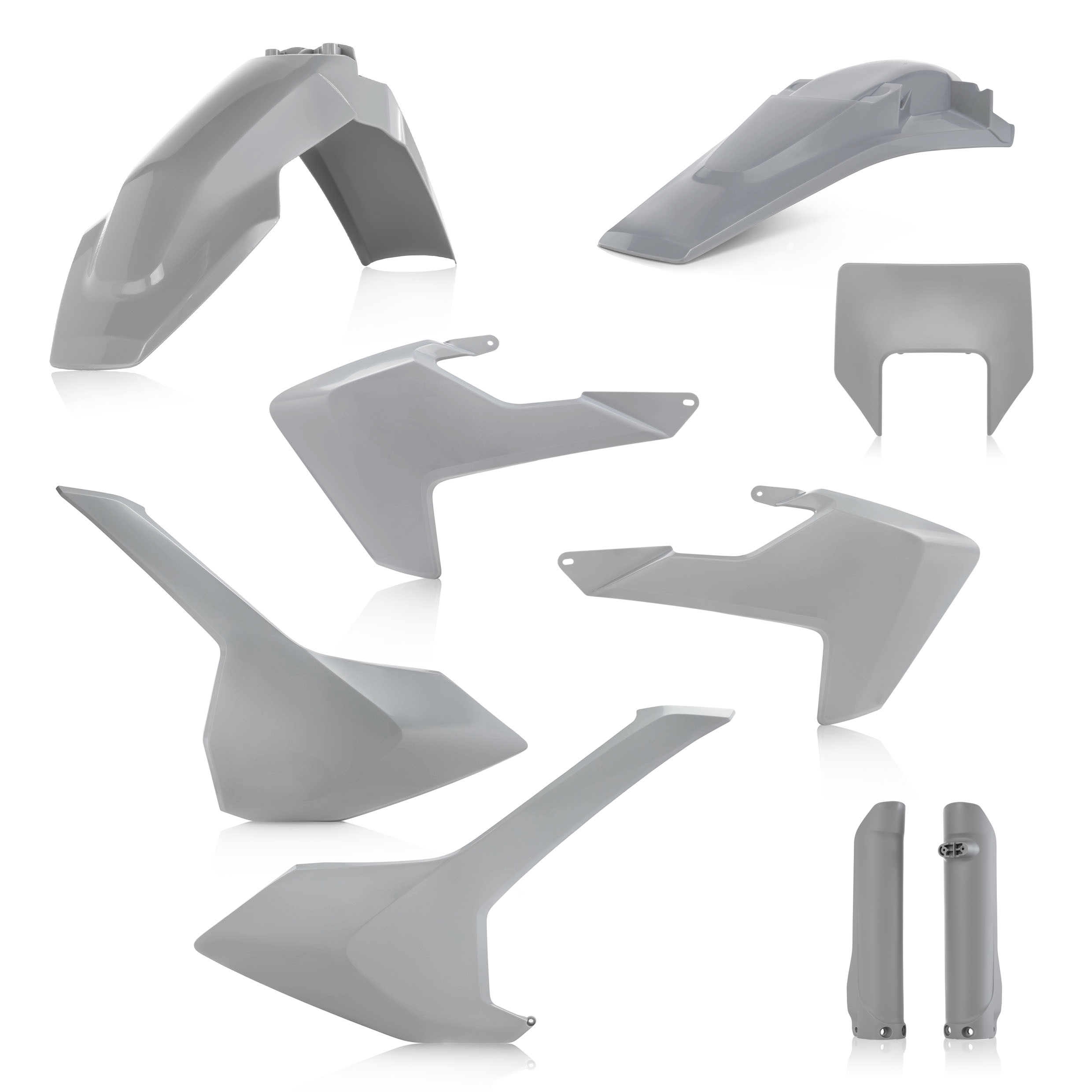 Full Plastic Kit - Gray - Fits Many 17-19 Husqvarna 150-450 - Click Image to Close