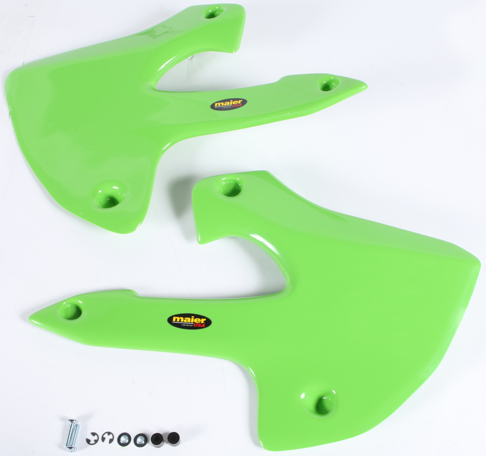 Radiator Scoops - Green - For 97-02 Kawasaki KLX300R - Click Image to Close