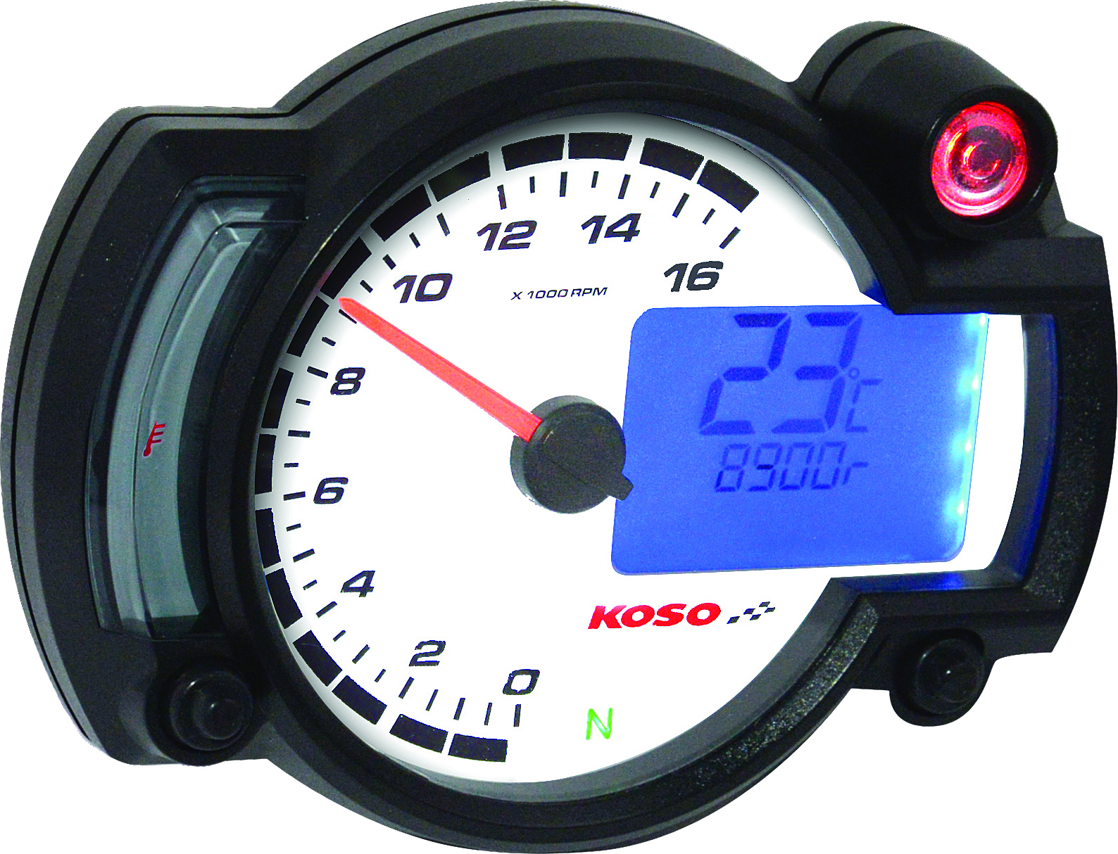 RX-2NR GP Style Multifunction White RPM Gauge - Click Image to Close