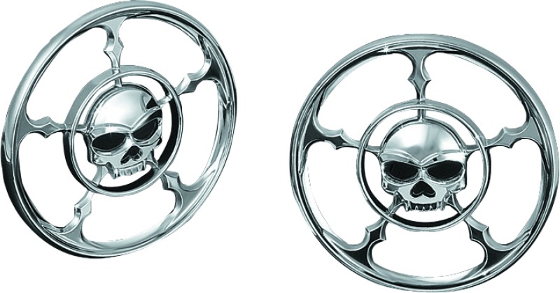 Kuryakyn Zombie Speaker Grills Chrome - Click Image to Close