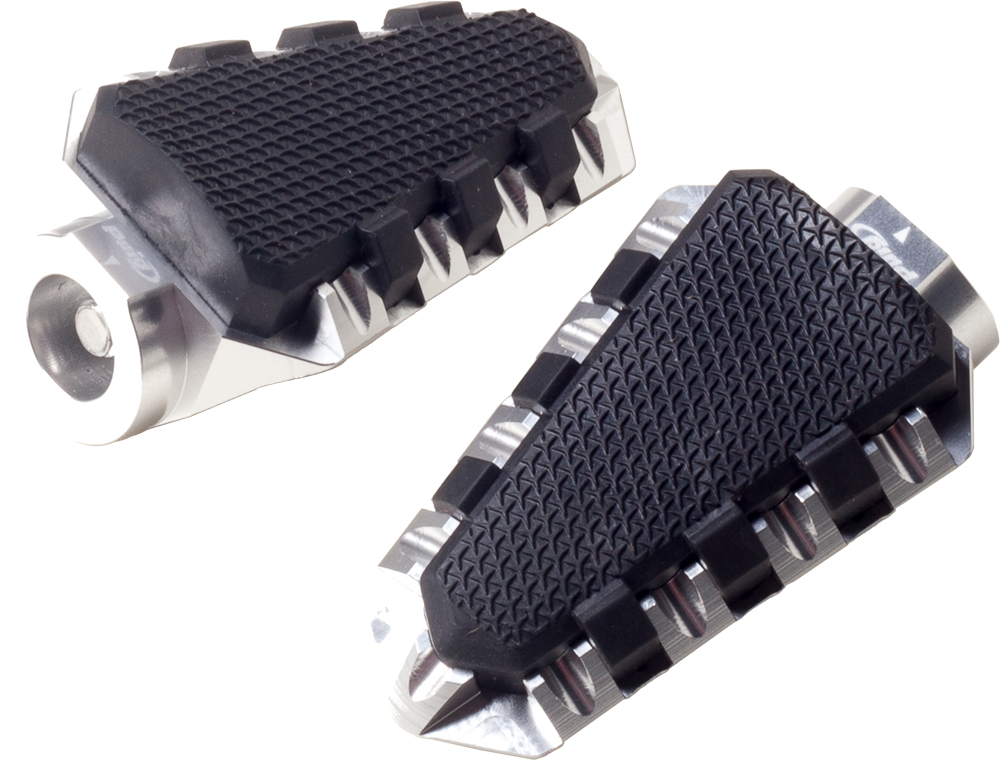 Hi-Tech OffRoad Footpegs Silver - For Use w/ Puig Footpeg Adapters - Click Image to Close