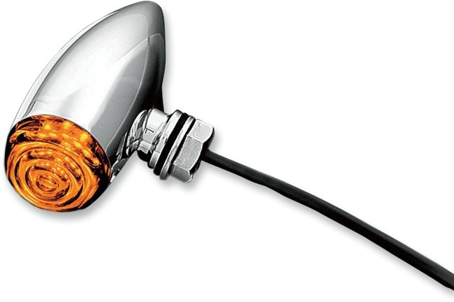 Super Bright LED Mini Bullet Lights Amber Chrome - Click Image to Close