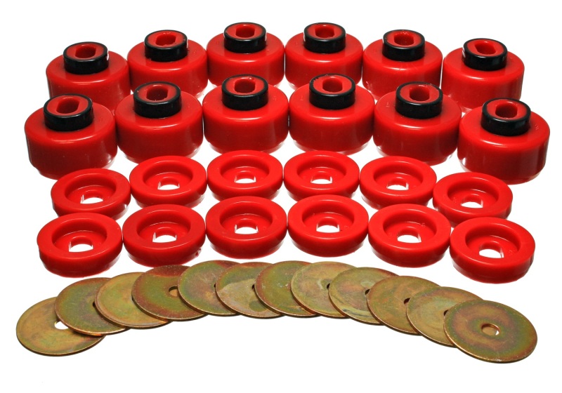 Energy Suspension Body Mount Set - Red - Click Image to Close