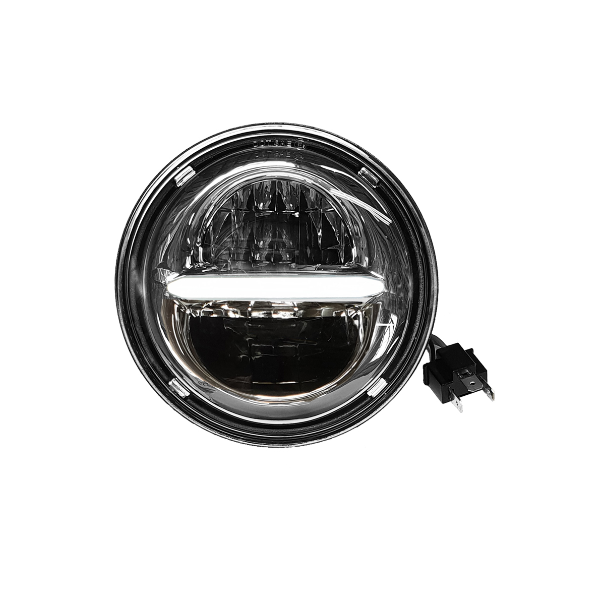 Classic LED Headlight Chrome 5.75" - Click Image to Close