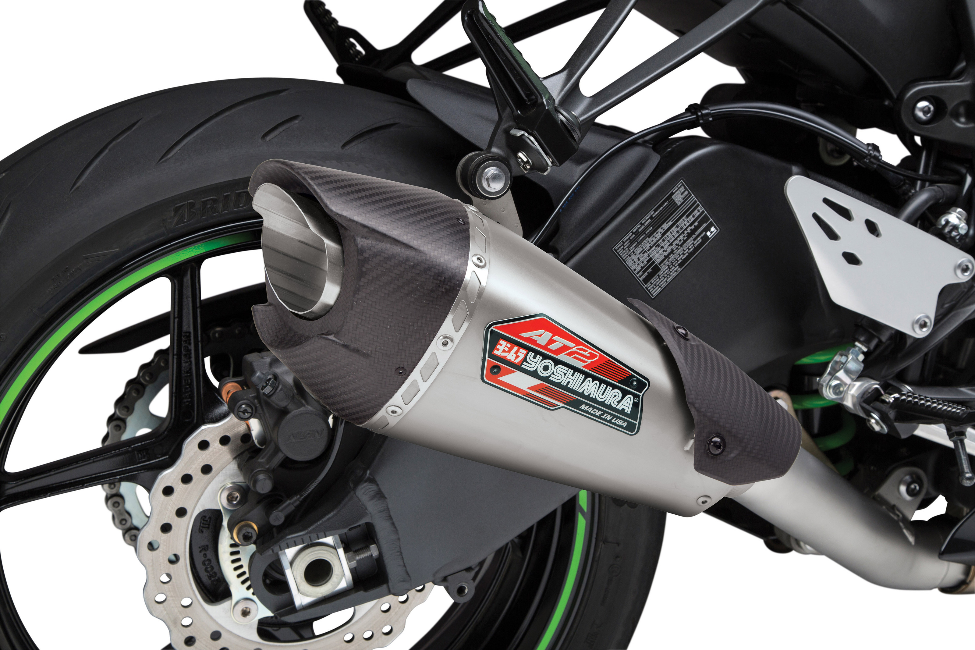 AT2 3/4 Slip On Exhaust - For 19-21 Kawasaki Ninja ZX-6R - Click Image to Close