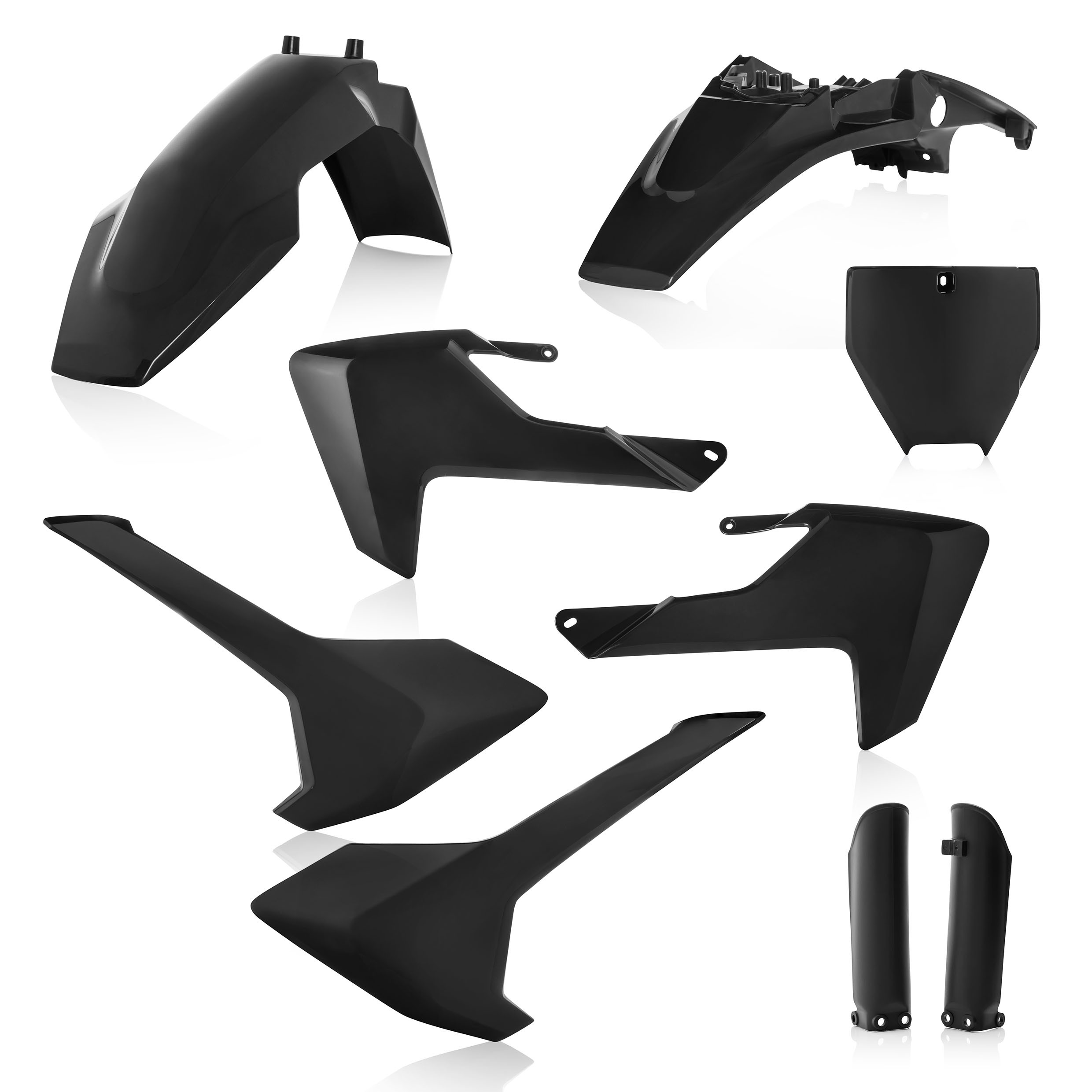 Full Plastic Kit - Black - For 17-23 Husqvarna TC 65 - Click Image to Close