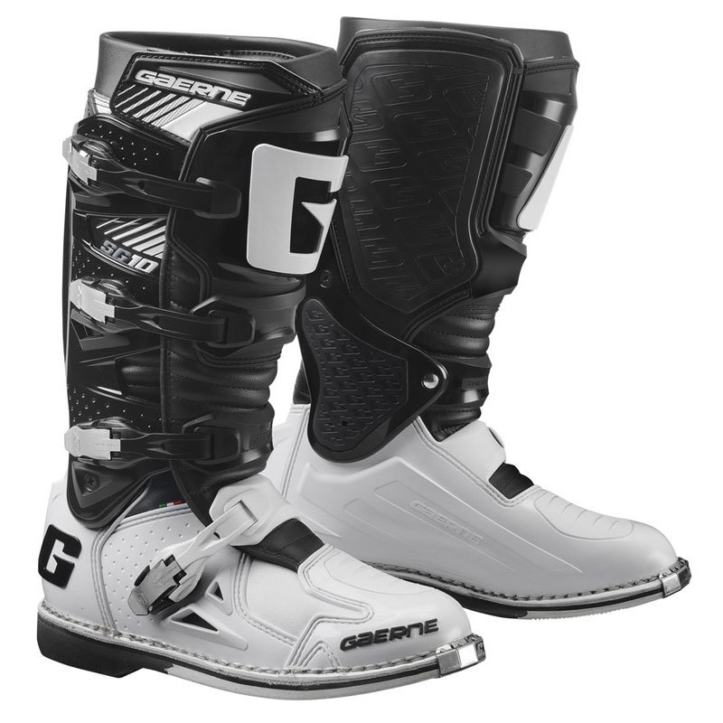 SG-10 Motocross Boots Black/White US 11 - Click Image to Close