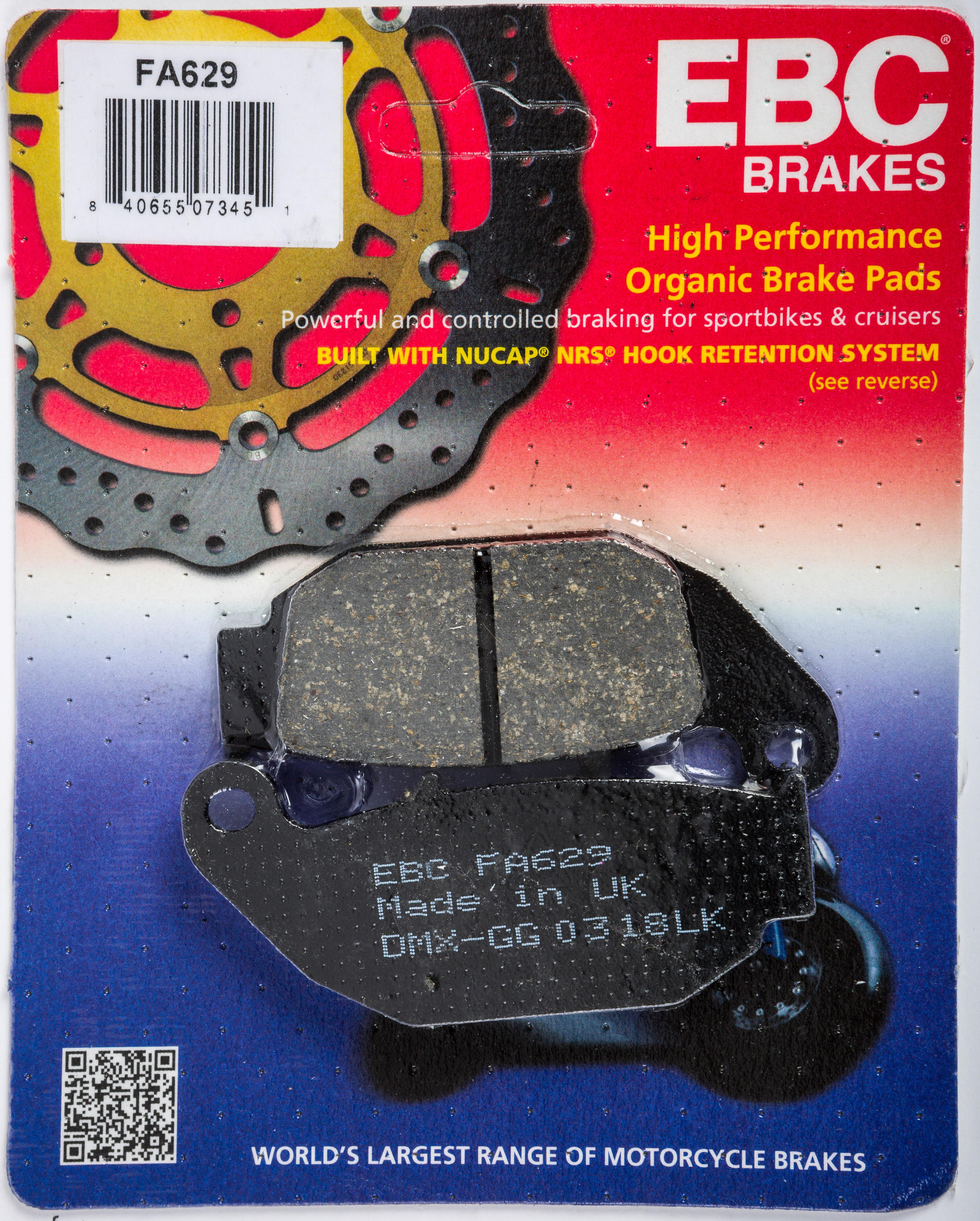 Standard Organic Brake Pads - Click Image to Close