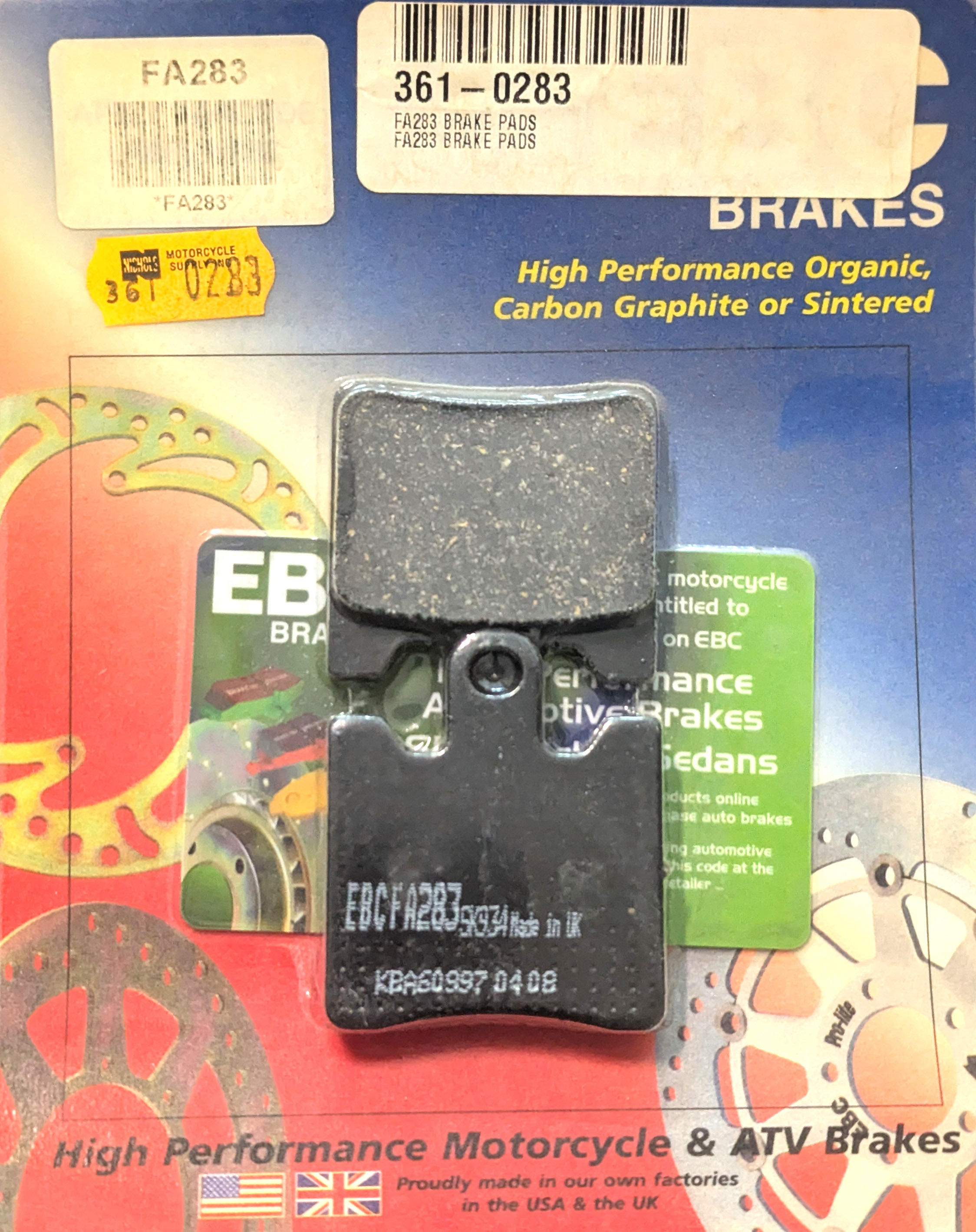 *NOS* Front Organic Brake Pads - Click Image to Close