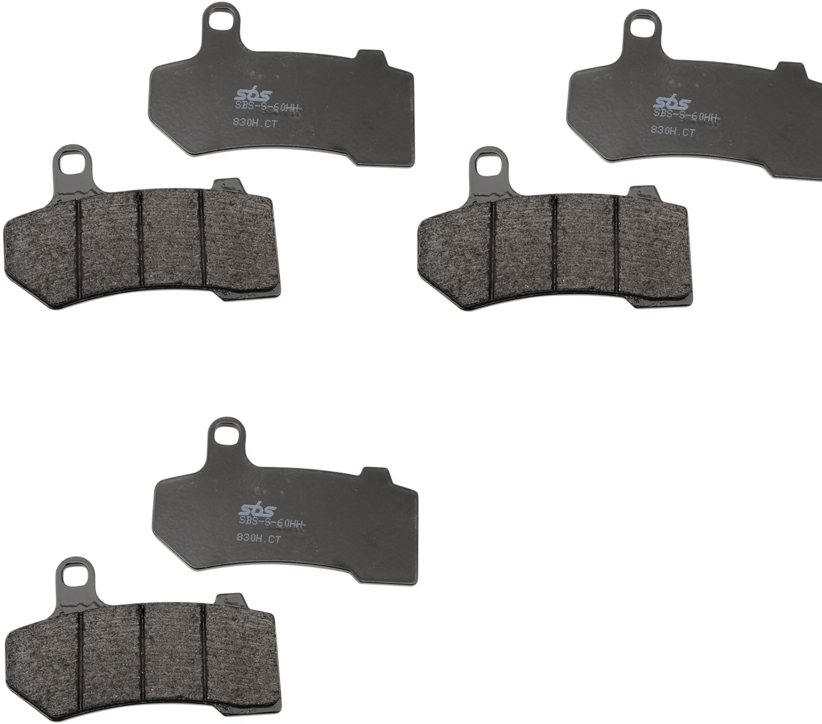 Complete Pad Set - HHF Street Ceramic Organic Brake Pads - Replaces H-D # 41854-08, 42897-08, 42897-06 & 42850-06 - Click Image to Close