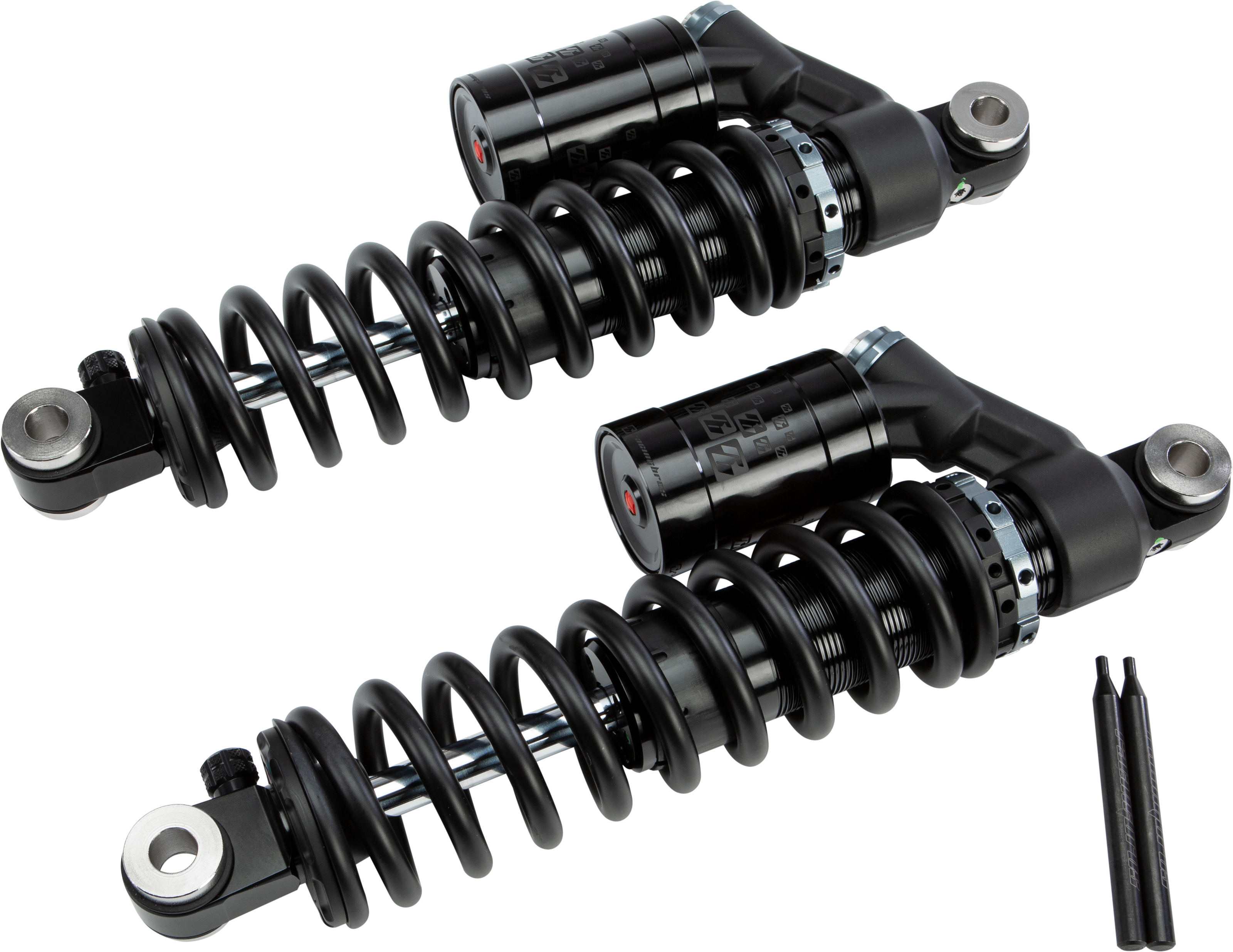 Remote Reservoir Rear Shocks 13" HVY - For 91-17 HD Dyna - Click Image to Close