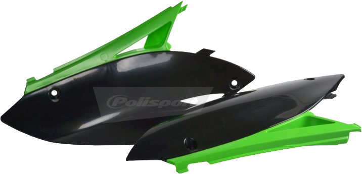 Plastic Side Number Plate - Green/Black - For 09-12 KX250F & 09-11 KX450F - Click Image to Close