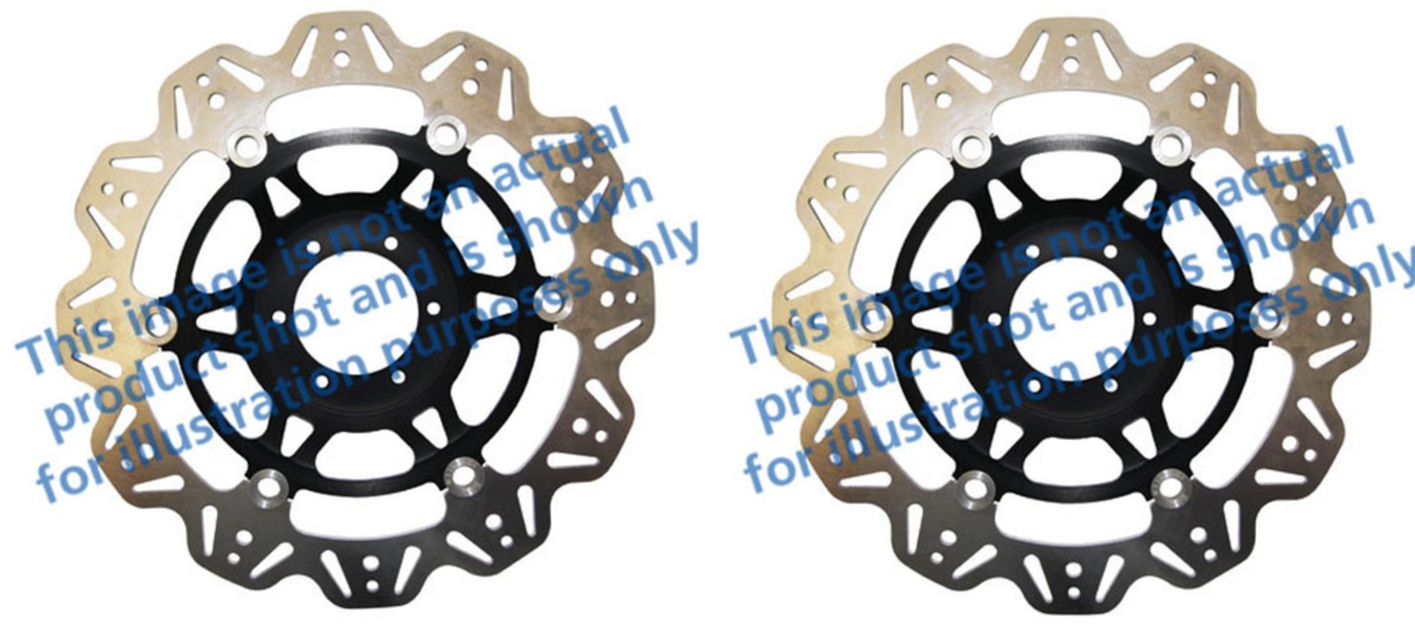 Front VEE Brake Rotors - Black - VEE Style Brake Rotor - Black Center Front Kit - Click Image to Close