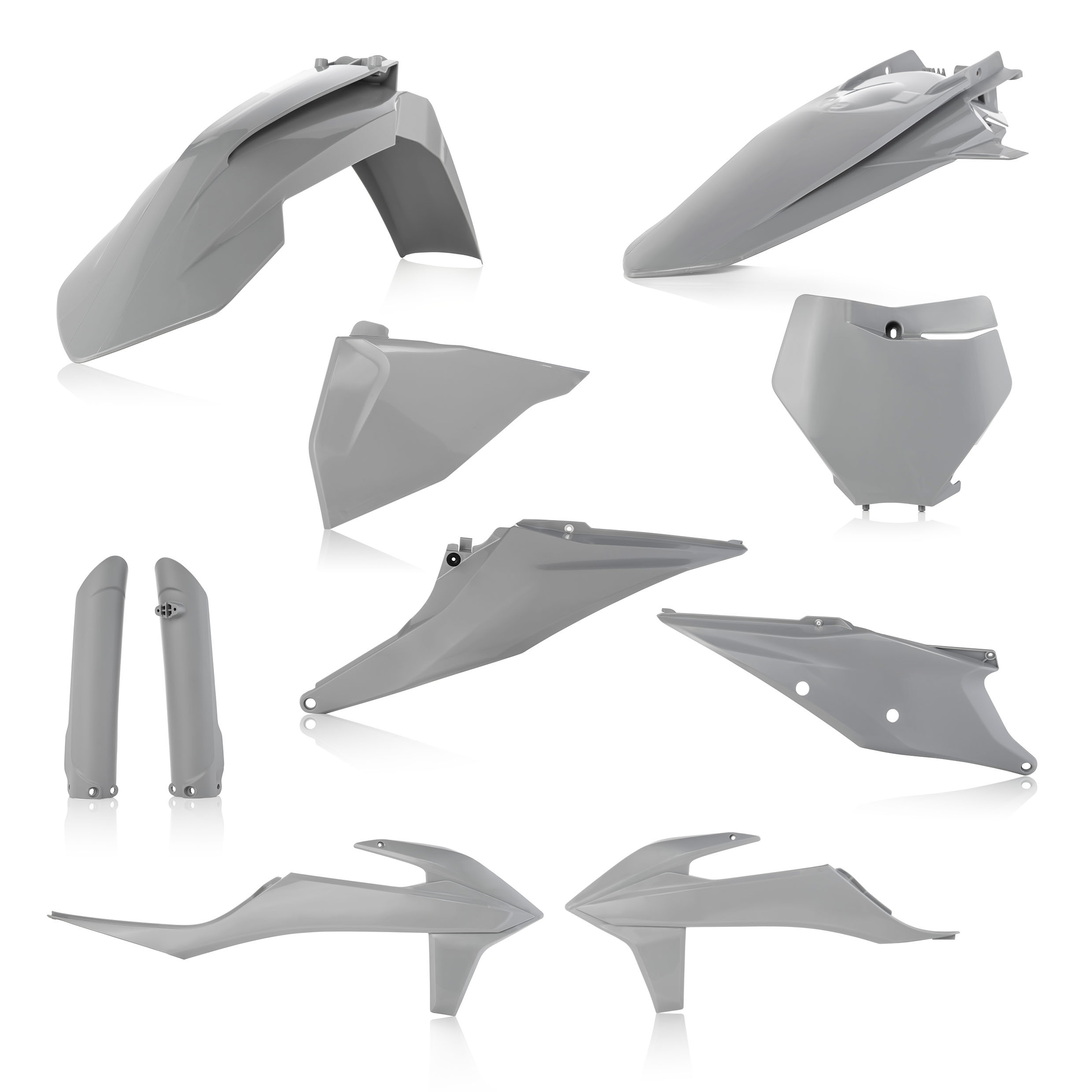 Full Plastic Kit - Gray - Fits Many 19-22 KTM 125-450 - Click Image to Close