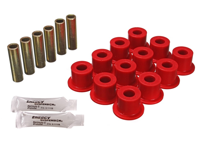 72-81 Scout II Red Front & Rear Leaf Spring Bushing Set - Click Image to Close