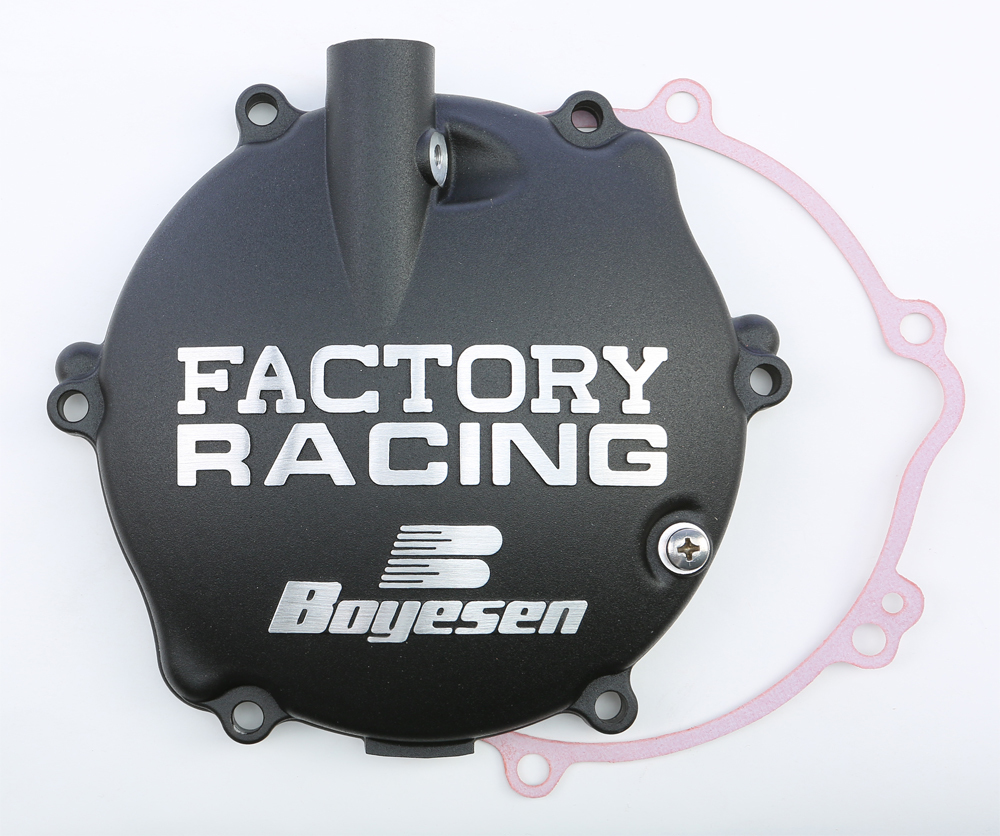 Black Factory Racing Clutch Cover - For 94-04 Yamaha YZ125 - Click Image to Close