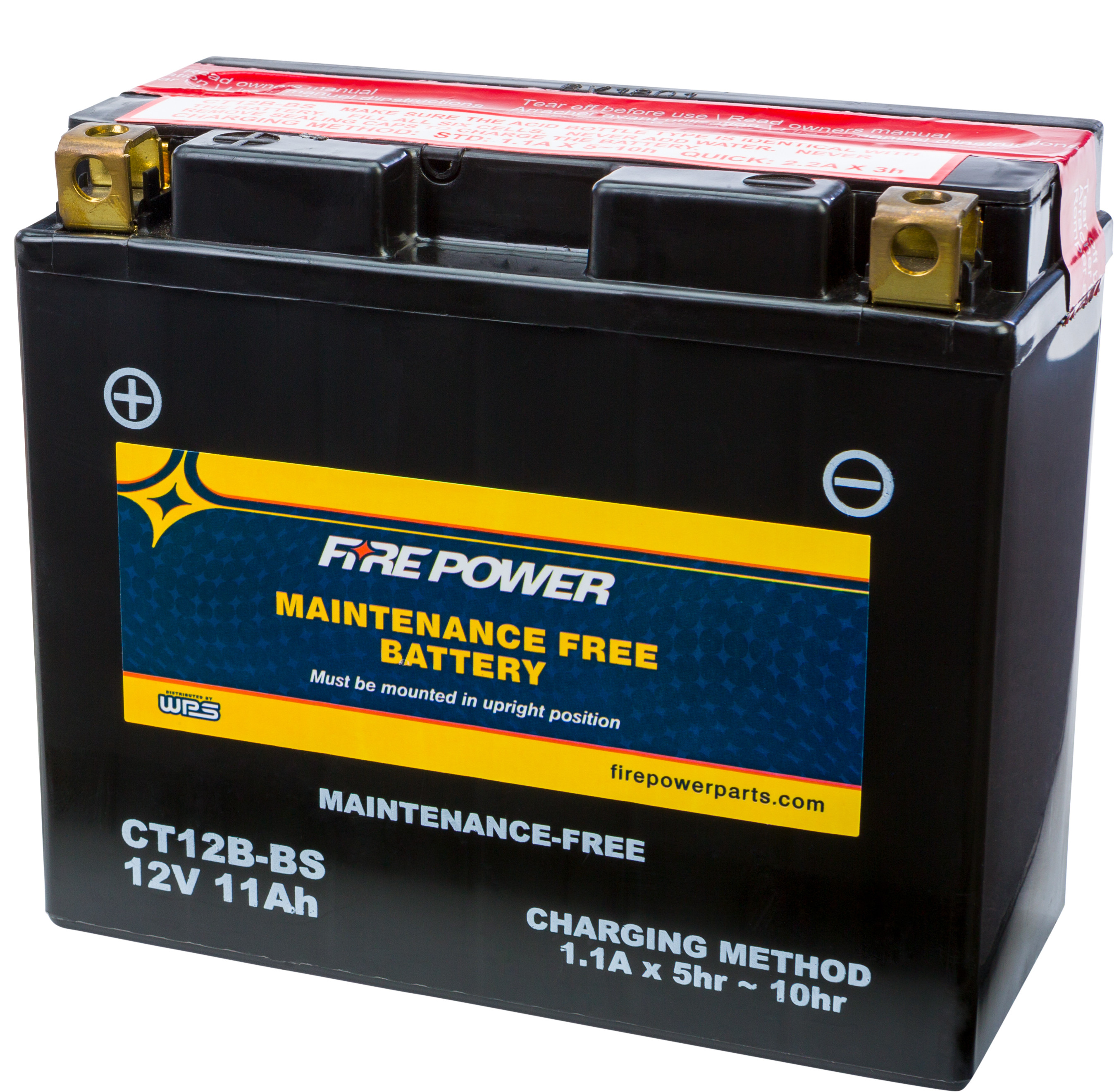 Maintenance Free Sealed Battery - Replaces YT12B-BS - Click Image to Close