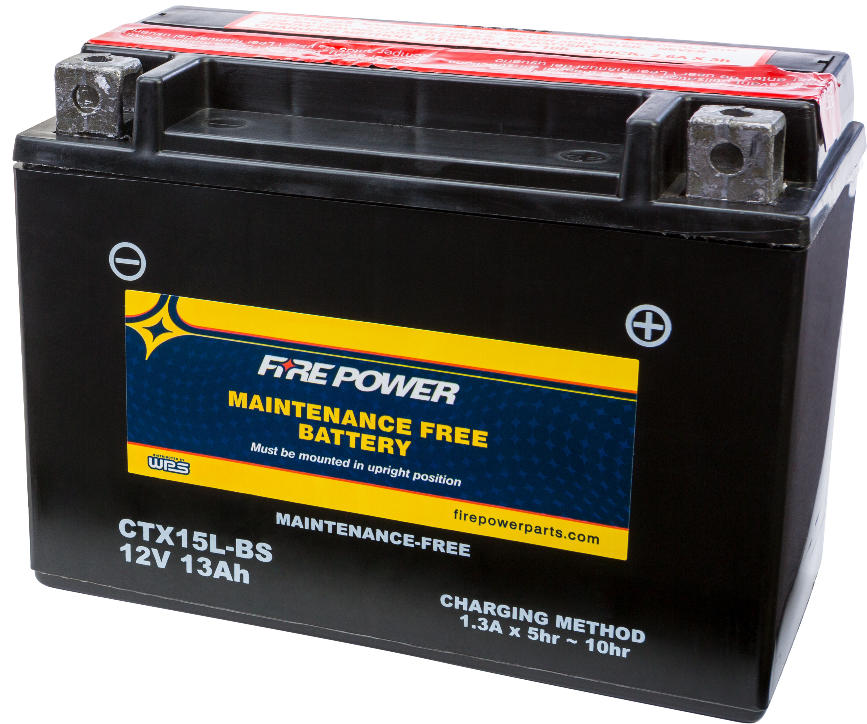 Maintenance Free Sealed Battery - Replaces YTX15L-BS - Click Image to Close