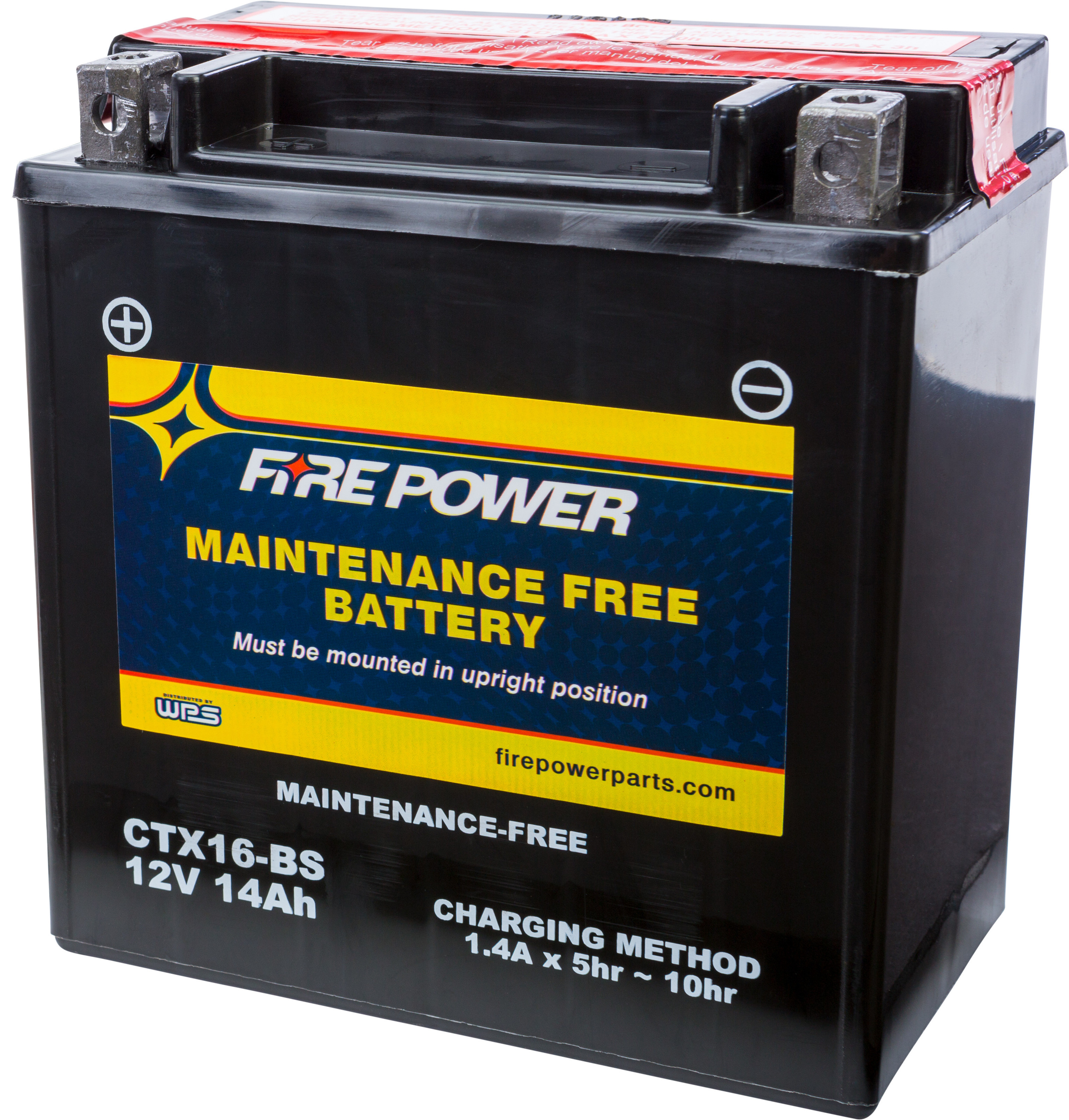 Maintenance Free Sealed Battery - Replaces YTX16-BS - Click Image to Close