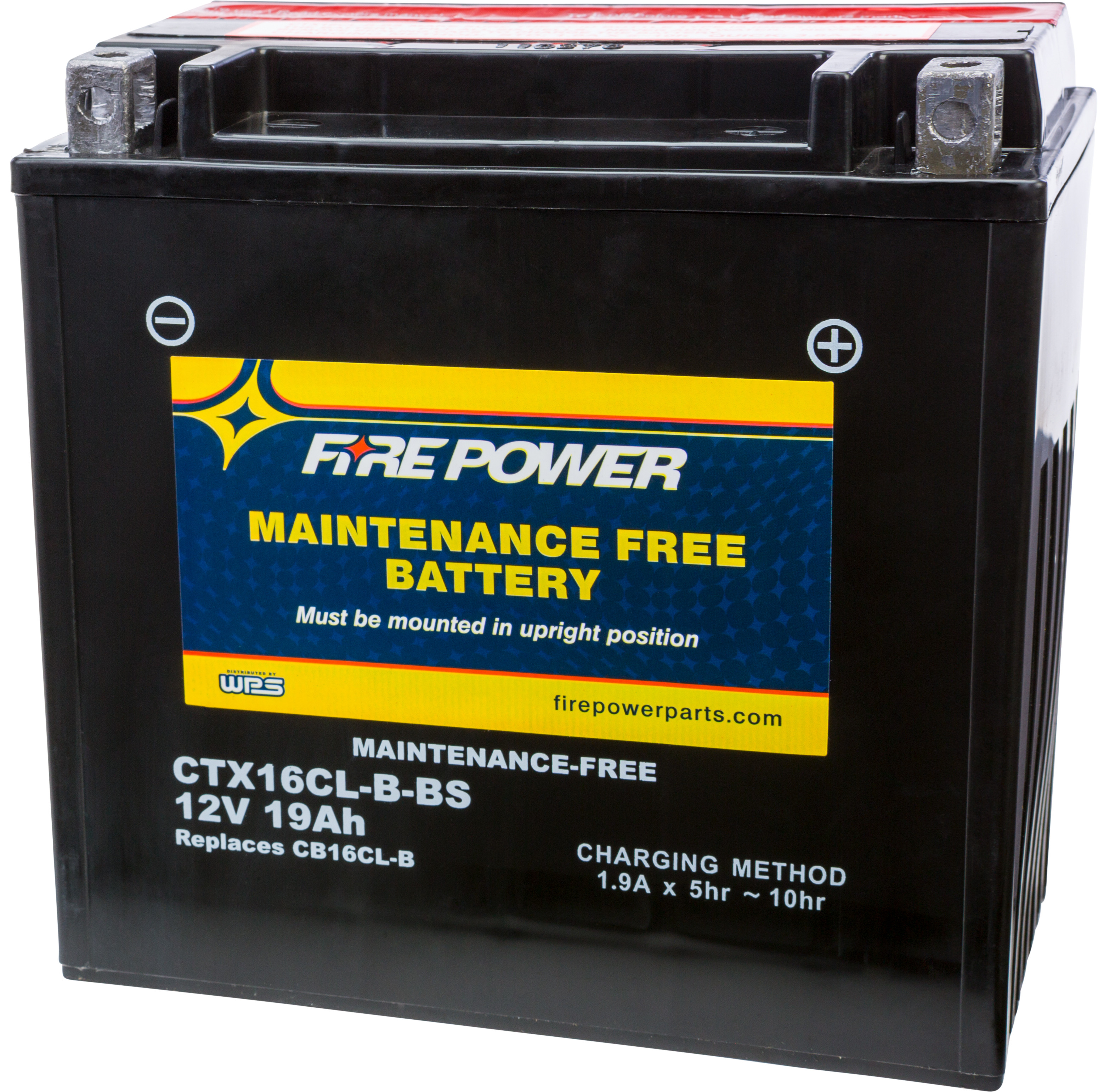 Maintenance Free Sealed Battery - Replaces YTX16CLB-BS - Click Image to Close