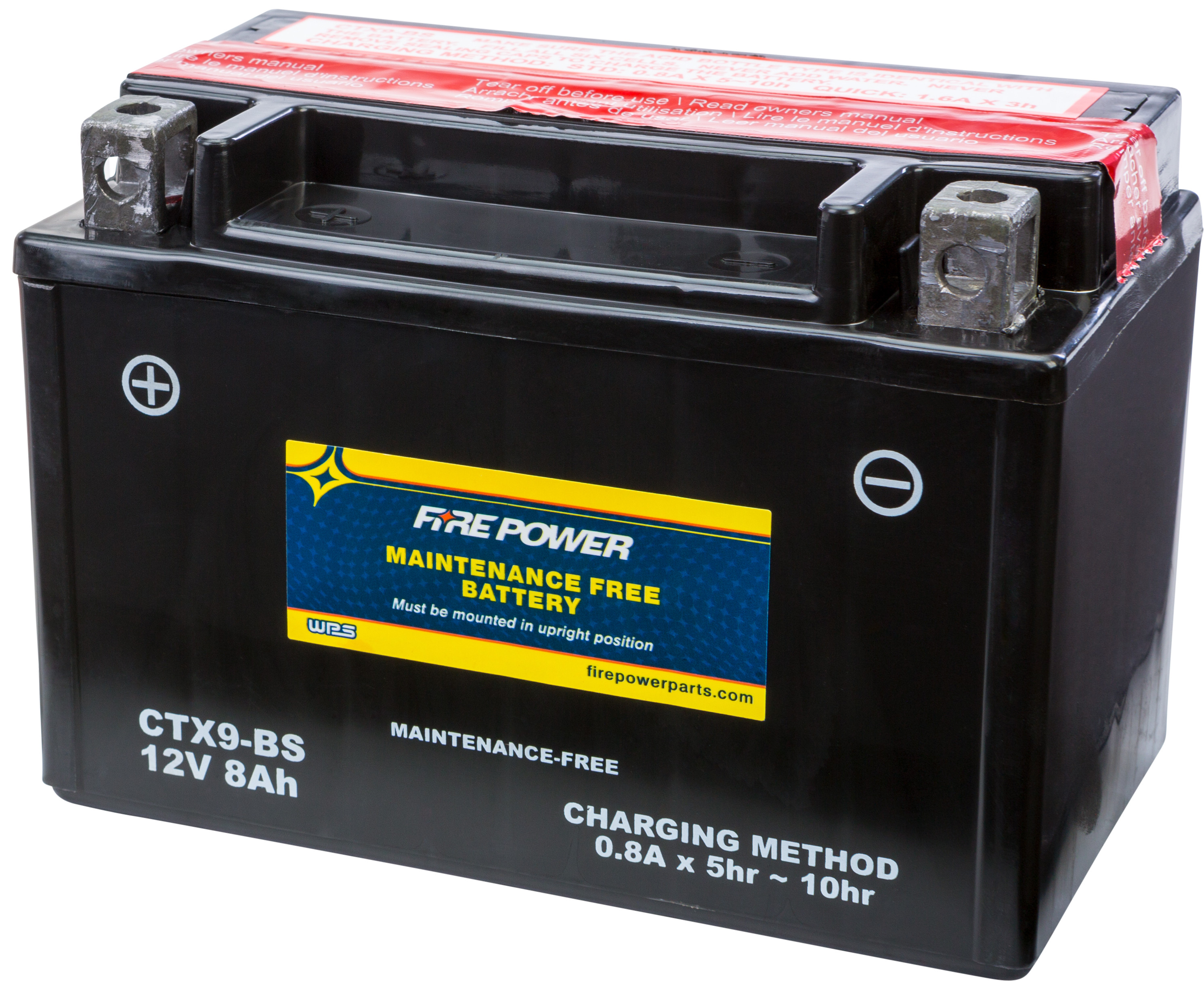 Maintenance Free Sealed Battery - Replaces YTX9-BS - Click Image to Close