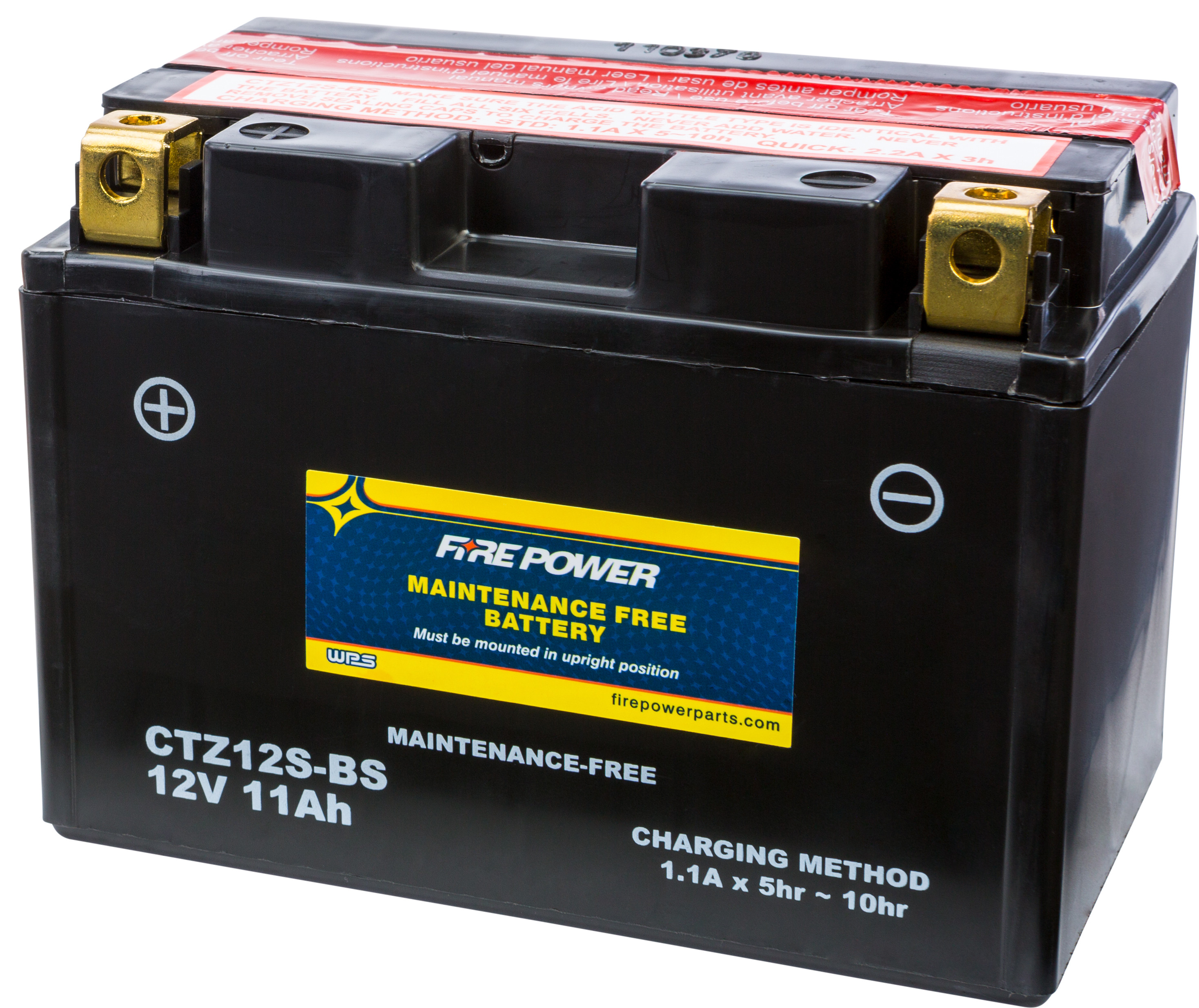 Maintenance Free Sealed Battery - Replaces YTZ12S - Click Image to Close