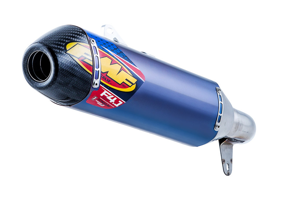 Blue Titanium Factory 4.1 RCT Slip On Exhaust - For 04-14 Honda TRX450R - Click Image to Close