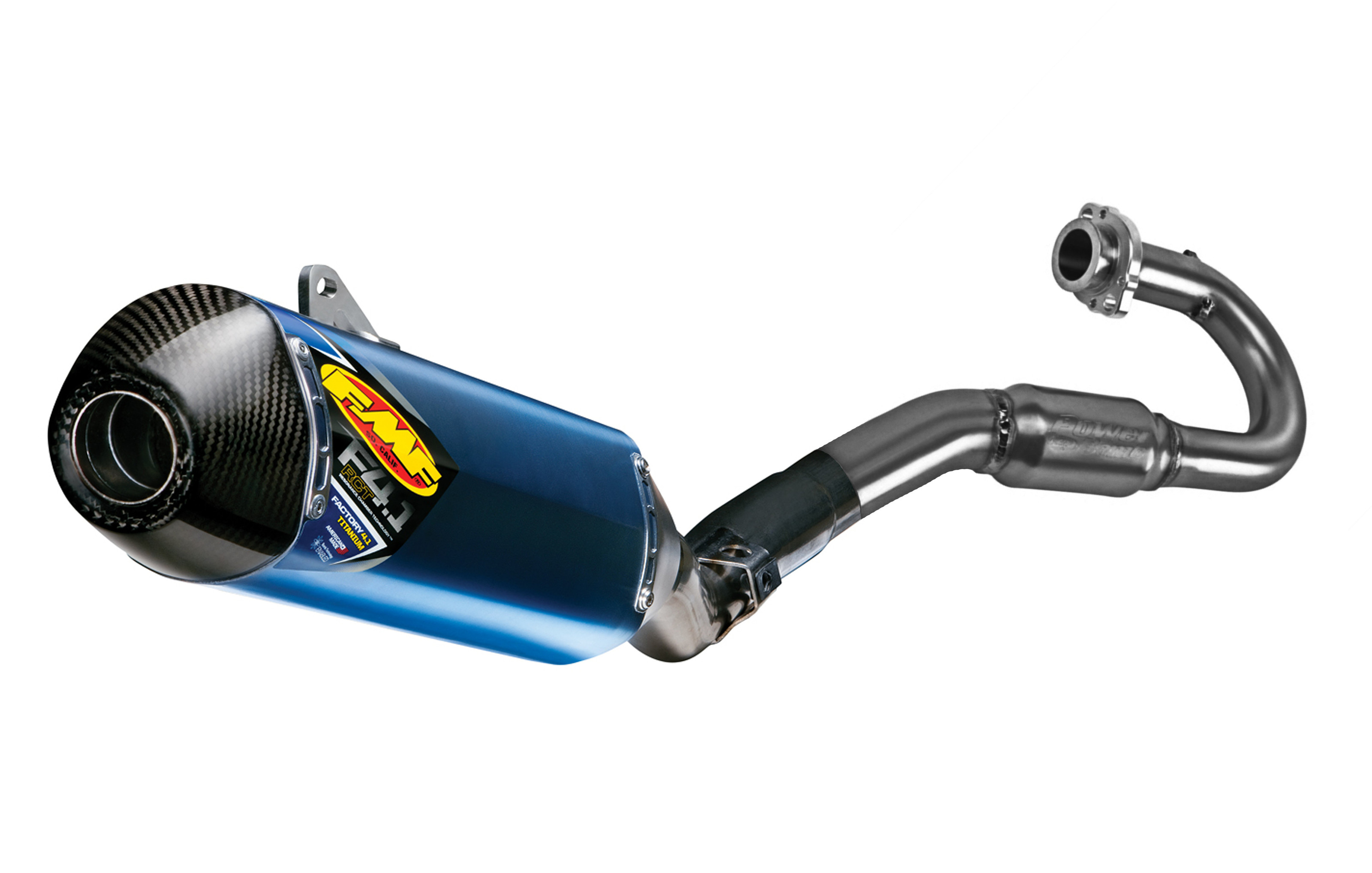 Blue Titanium Factory 4.1 RCT Full Exhaust - For Yamaha YFZ450R/X - Click Image to Close