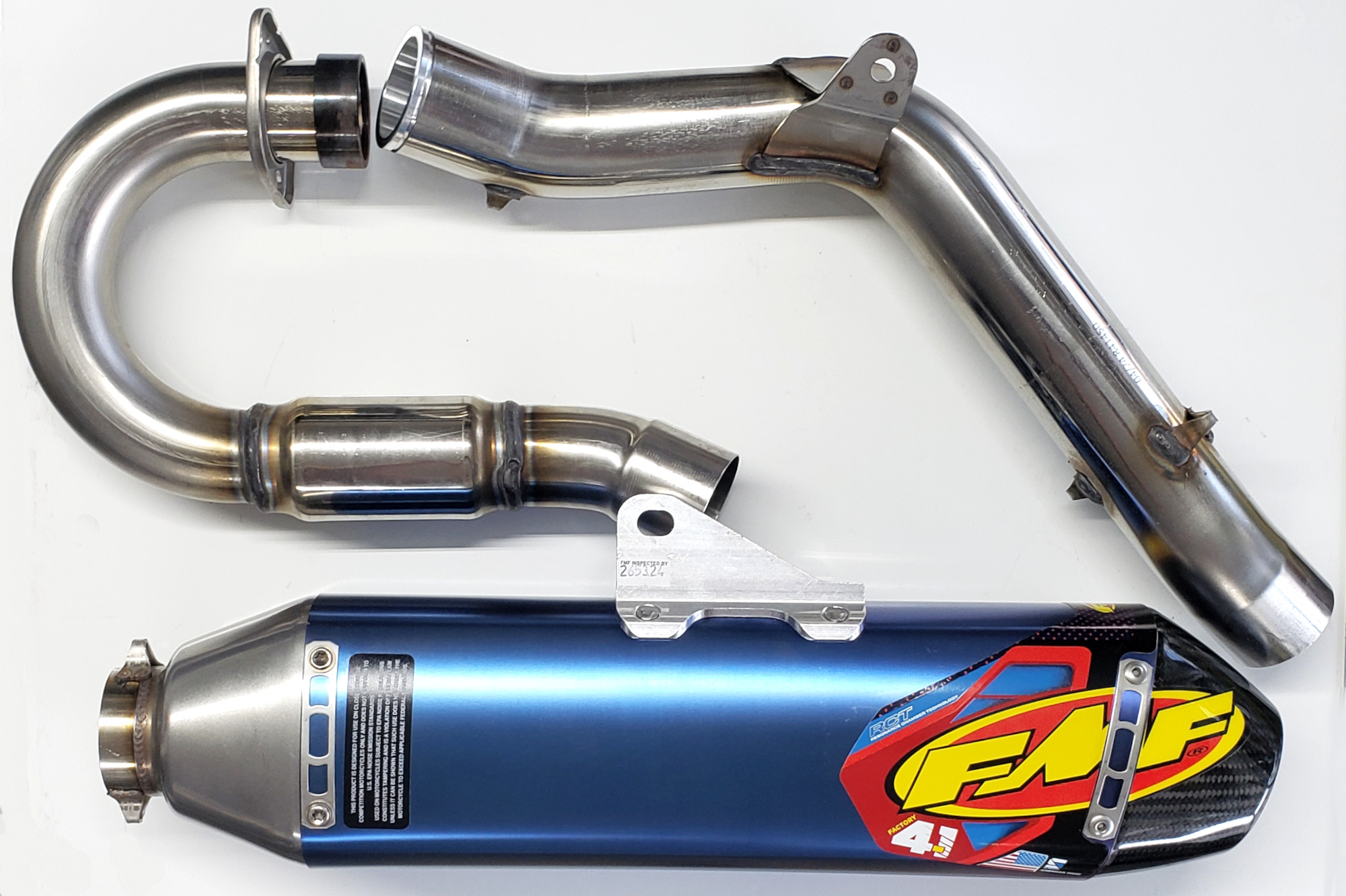 *S&D* Blue Titanium Factory 4.1 RCT Full Exhaust - For Yamaha YFZ450R/X - Click Image to Close