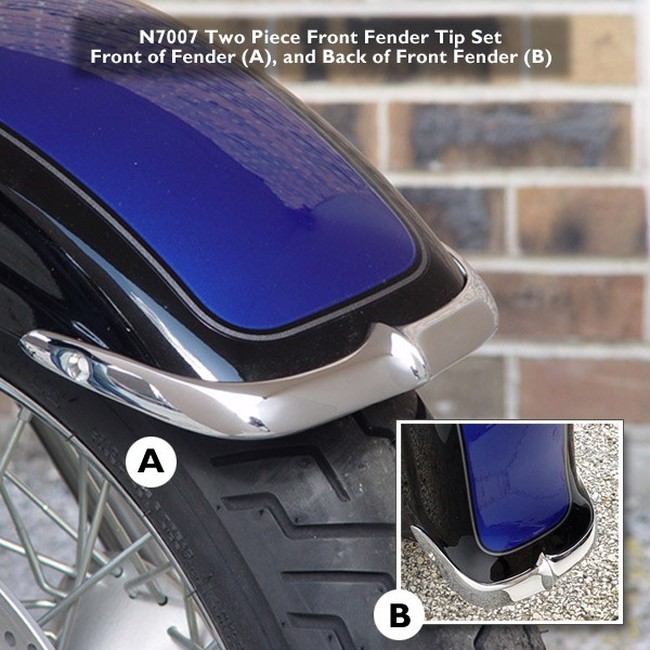 Cast Front Fender Tips; 2-Piece Set - For 01-08 Suzuki C50 VL800 Volusia - Click Image to Close