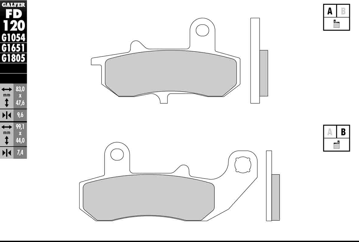 Semi-Metallic Compound Brake Pads - Rear Pads - Click Image to Close