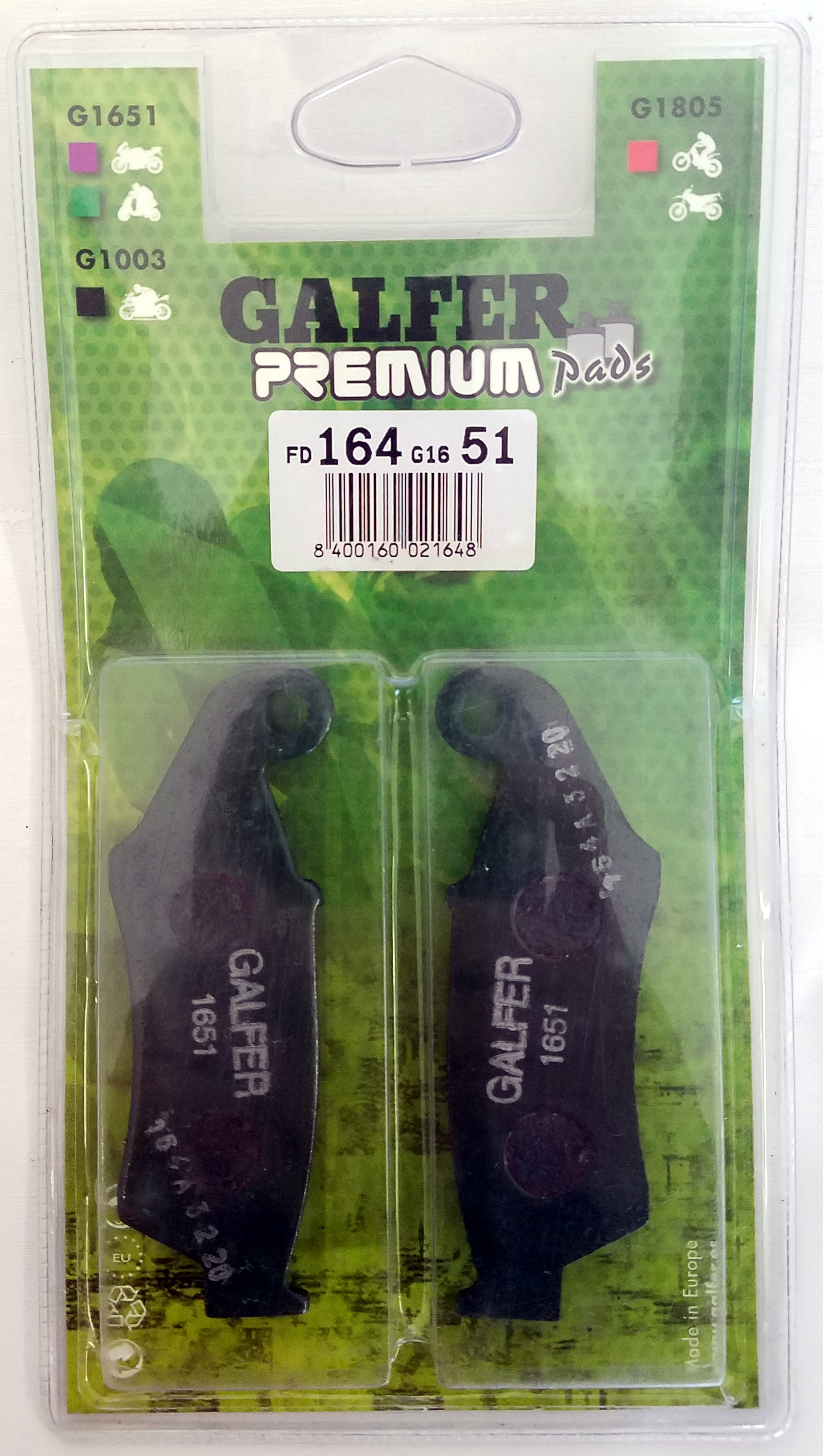 Aramid Semi Metallic Compound 1651 Brake Pads - Click Image to Close