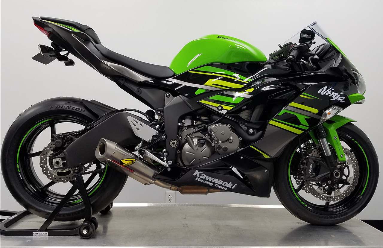 Slip On Titanium Exhaust - For 19-20 Kawasaki ZX6R - Click Image to Close