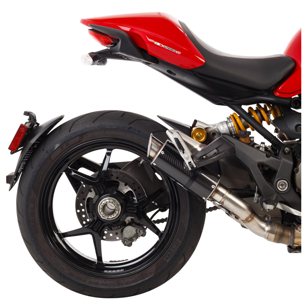 MGP Growler Carbon Fiber Slip On Exhaust - Ducati Monster 821/1200/1200S - Click Image to Close