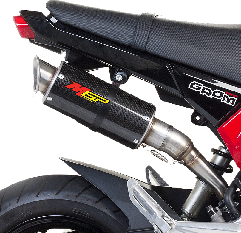 Carbon Fiber MGP Growler Slip On Exhaust - For 13-15 Honda MSX125 Grom - Click Image to Close