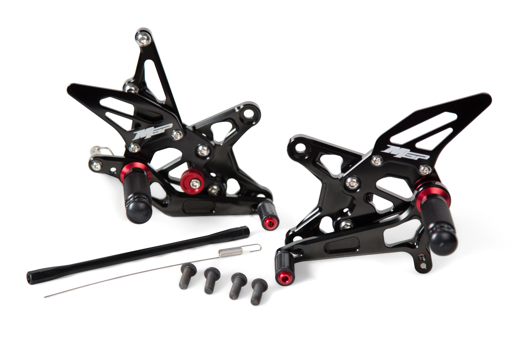 MGP Black Adjustable Rear Sets - For 09-16 Kawasaki ZX6R - Click Image to Close