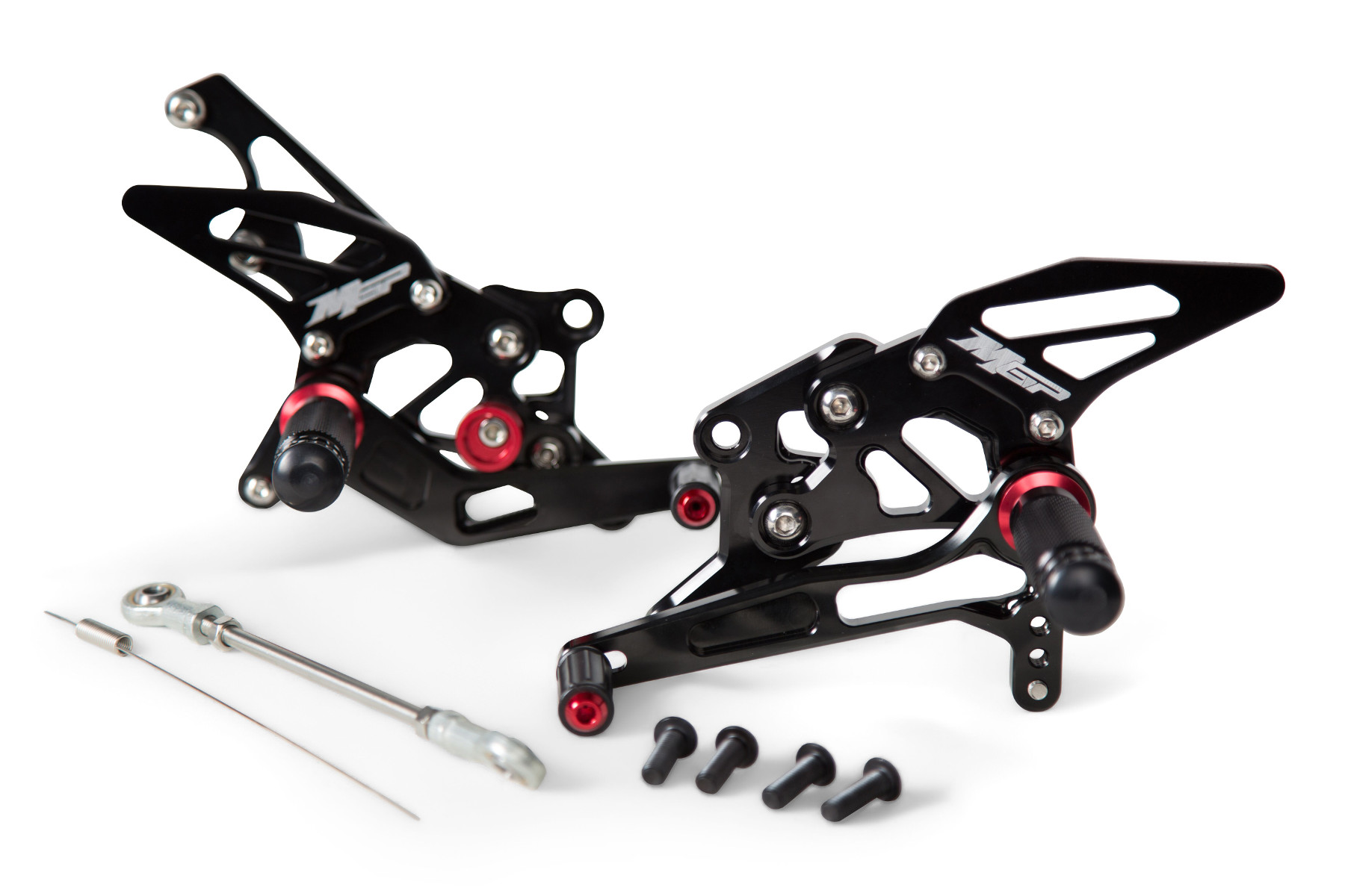 MGP Black Adjustable Rear Sets - For 11-17 Kawasaki ZX10R - Click Image to Close