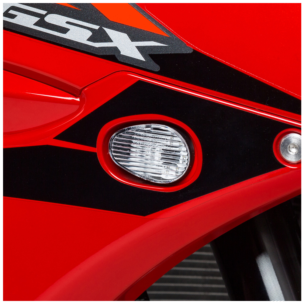 Flush Mount LED Clear Front Turn Signals - For 17-23 Suzuki GSXR1000 - Click Image to Close