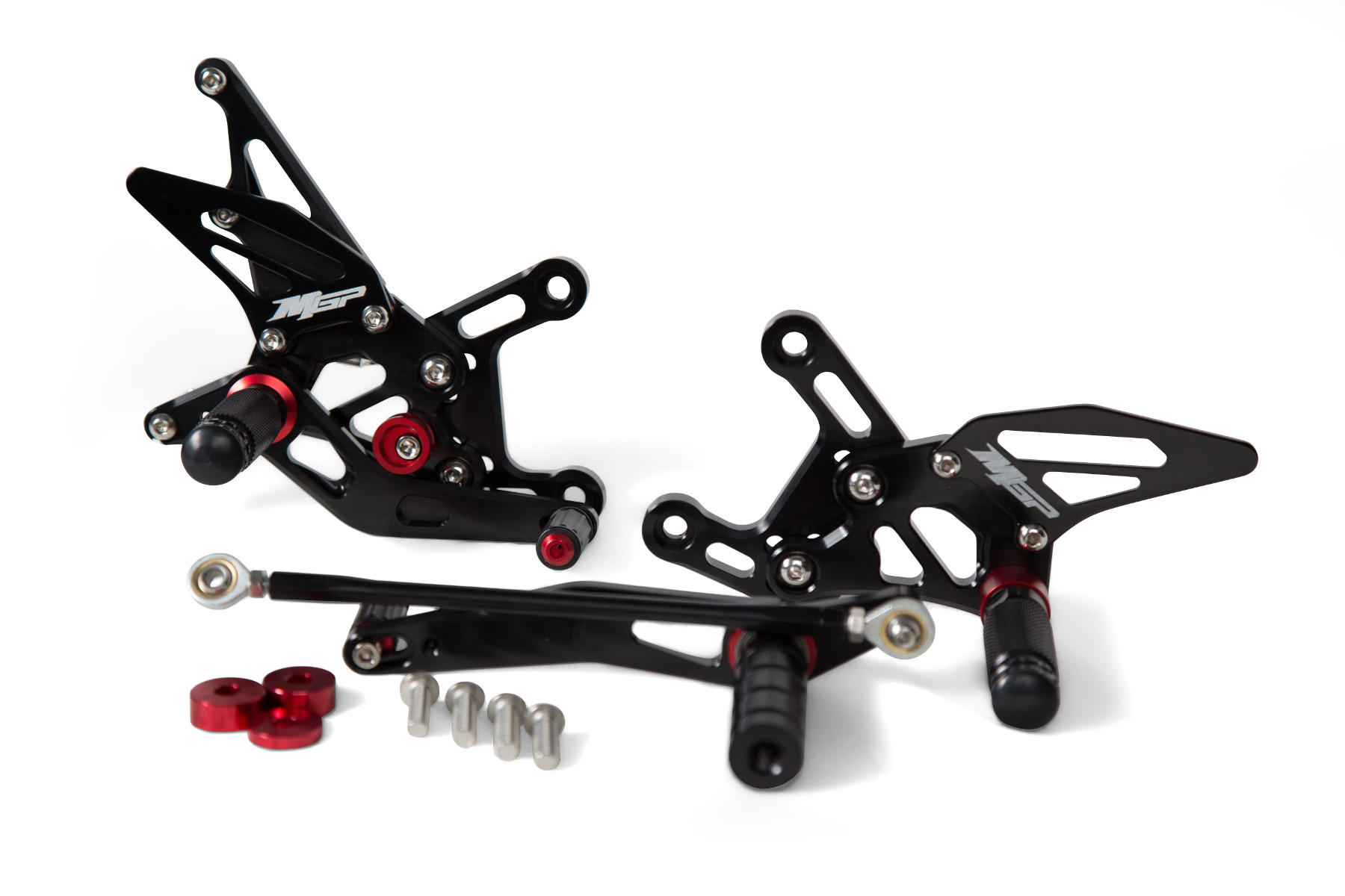 MGP Black Adjustable Rear Sets - For 09-14 Yamaha R1 - Click Image to Close