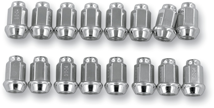 ITP 3/8"-24 60 Degree Tapered Chrome Lug Nuts Qty 16 - Polaris - Click Image to Close