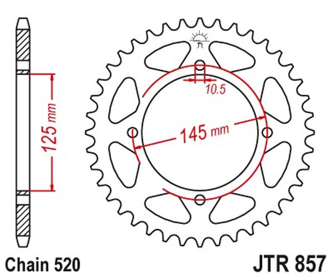 Steel Rear Sprocket - 42 Tooth 520 - For Virago V-Star Tenere XT600 - Click Image to Close